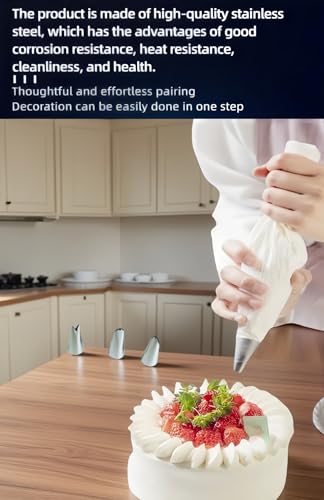 5-Piece Stainless Steel Icing Piping Tips Set for Cake Decorating