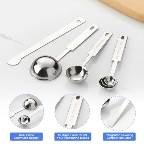 10-Piece Stainless Steel Measuring Cups and Spoons Set with Leveler