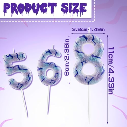 Yiran Kpop Theme Number 6 Birthday Candle - Purple Tattoo Design Cake Topper