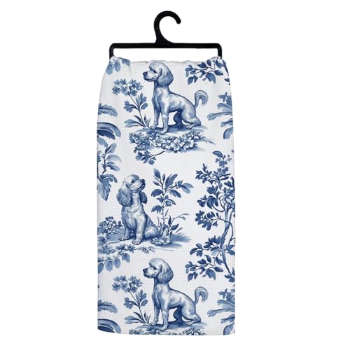 Koesus Blue and White Chinoiserie Doodle Kitchen Towel 16x24 Inch