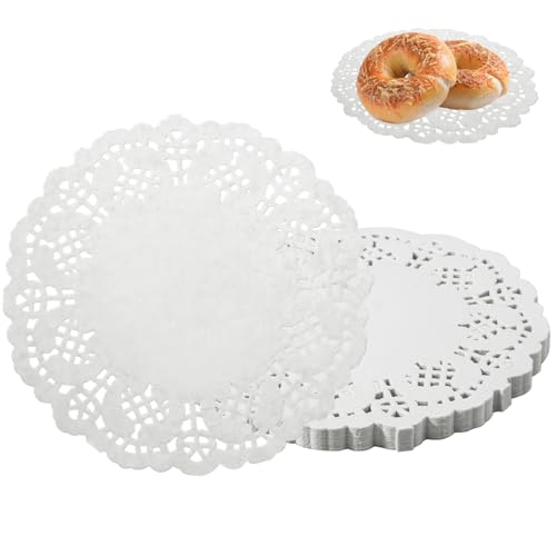 Bonsicoky White Lace Paper Doilies 4.5 Inch 100 Pack Round