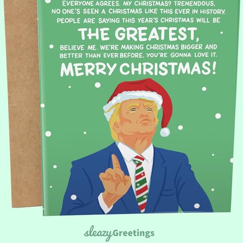 Funny Christmas Card with Donald Trump - Hilarious Holiday Greeting for Friends
