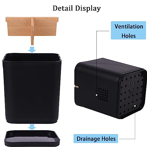 Electric Toothbrush Holder & Toothpaste Organizer, Black - 3 Slots