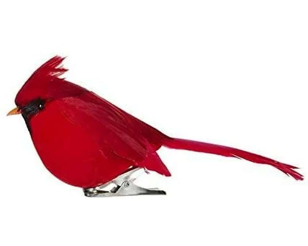 RAZ Imports - 4 Inch Red Cardinal Clip on Bird