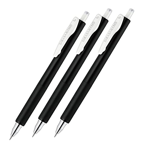 Zebra Sarasa Nano Gel Ballpoint Pen Set - 0.3mm Black (3-Pack)