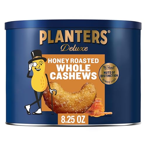 Plant-Based Honey Roasted Cashews 8.25 oz - Deluxe, Kosher, Crunchy Snack