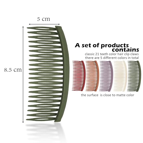 SKYPIA French Side Hair Combs Set - Secure Grip Styling Tools for Updos (5-Pack)