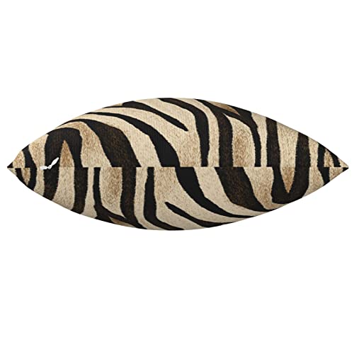 Tiger Print Throw Pillow Cover - Black & Gold 18x18 Inch