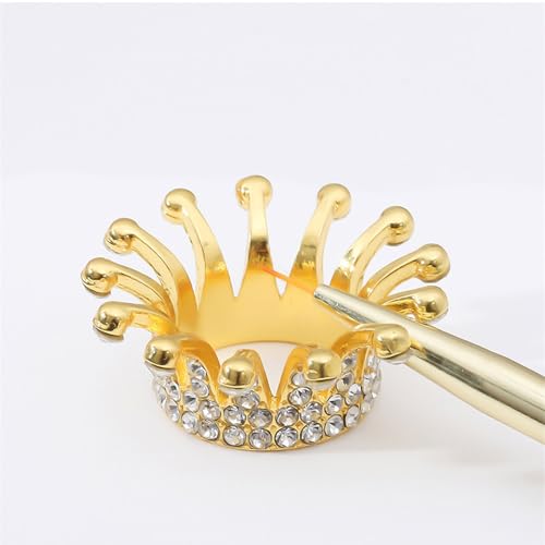 Betued Crown Nail Art Brush Holder 3# - Elegant Rhinestone Stand for Manicure Tools