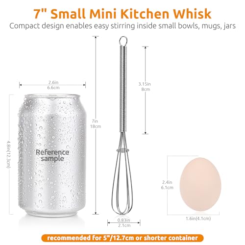 U-Taste Mini Whisk Set of 2 - 7" Stainless Steel Cooking Tools