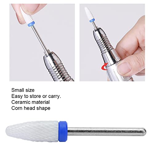 AUNMAS Ceramic Nail Drill Bit Corn Head Medium Frosted Blue