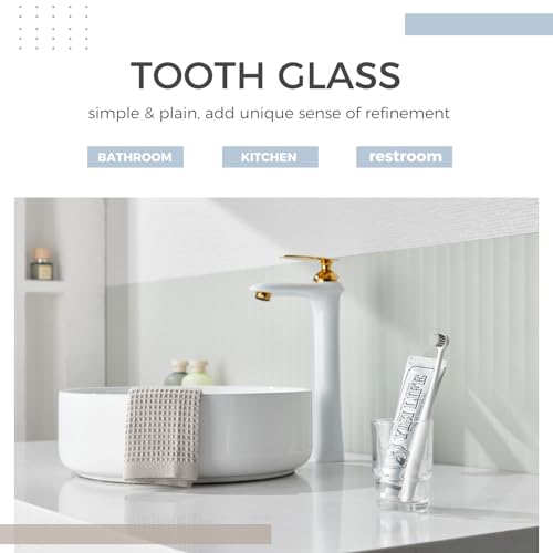 Aomasi Transparent Glass Toothbrush Cup for Bathroom Sink & Vanity