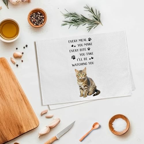 Tabby Cat Kitchen Towels - Funny Hand Towel for Cat Lovers, 16x24in