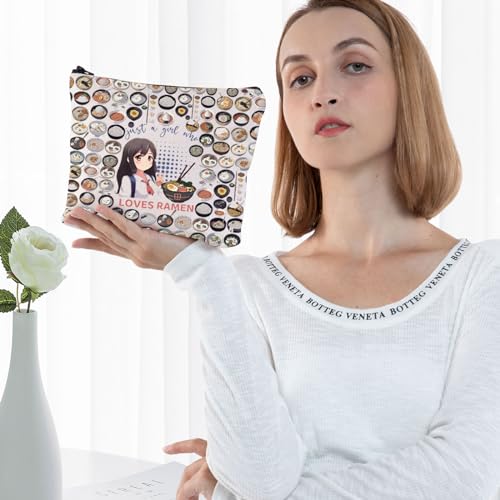 Ramen Lover Makeup Bag Foodie Cosmetic Zipper Pouch Gift for Women