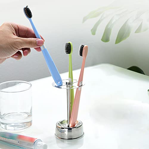 Teensery Stainless Steel 4-Slot Toothbrush Holder and Desk Organizer