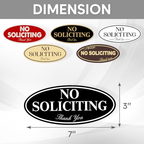 No Soliciting Sign Stickers - 6 Pack Vinyl Decals for Doors & Windows