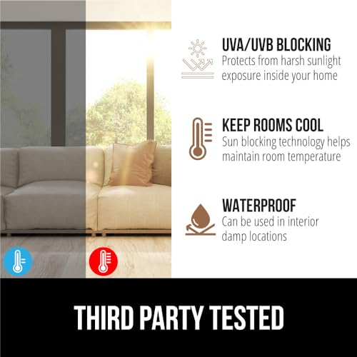 Gorilla Guard Frosted Window Privacy Film - 17.5 x 118.1 Inch, Two-Way UV Blocking