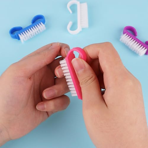 HANWER 24 Pack Handle Grip Nail Brushes - Travel Size Hand Scrub Cleaners