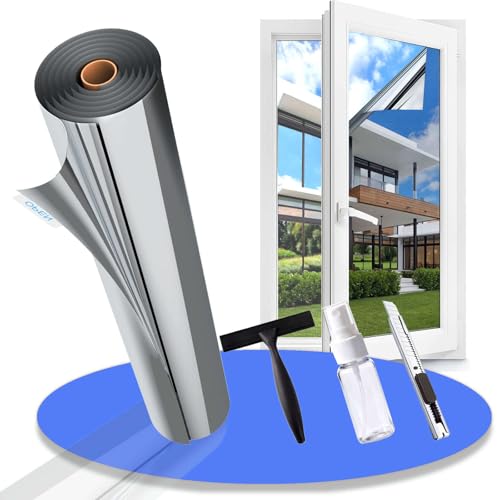Gufoltie One Way Privacy Window Film, Heat Control Mirror Tint, 17.5" x 78.7"