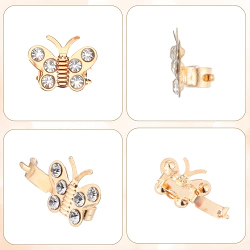Ymapinc Gold Butterfly Hair Clips, 20 Pcs Crystal Rhinestone Hair Pins