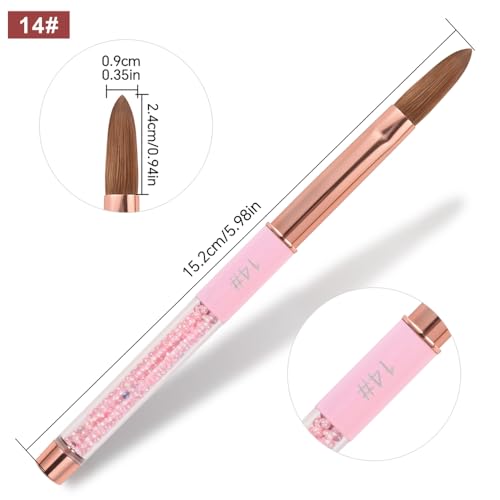 Siyuwuro Kolinsky Acrylic Nail Brush Size 14 Oval Nail Art Brush