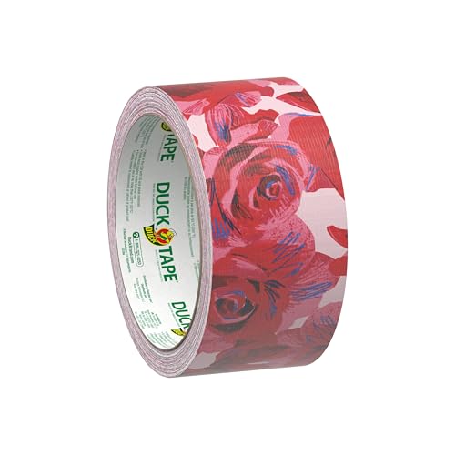 Duck Brand Printed Duct Tape - Red Roses Pattern - 1.88 In x 10 Yds (6 Rolls)