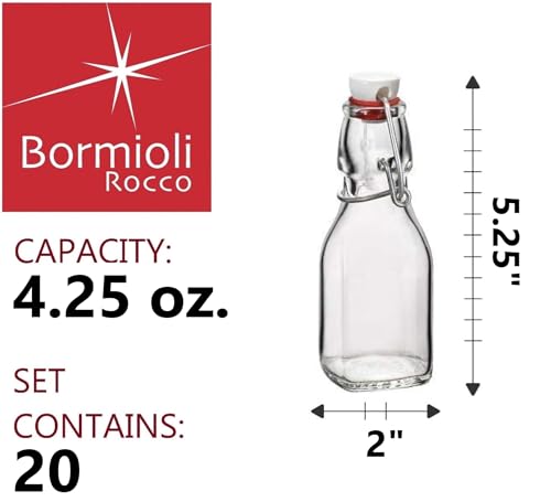 Bormioli Rocco Swing Bottle Set of 20 - 4.25 oz Clear Glass