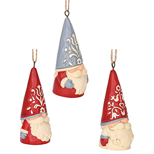 Jim Shore Heartwood Creek Gnome Ornament Set - Nordic Noel Miniature Hanging Decorations