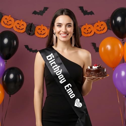 Amaxiu Gothic Birthday Emotion Sash with Heart Design