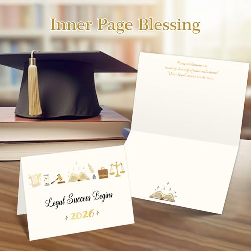 Gold Foil Law School Graduation Card 2026 - JD & LLM Gift