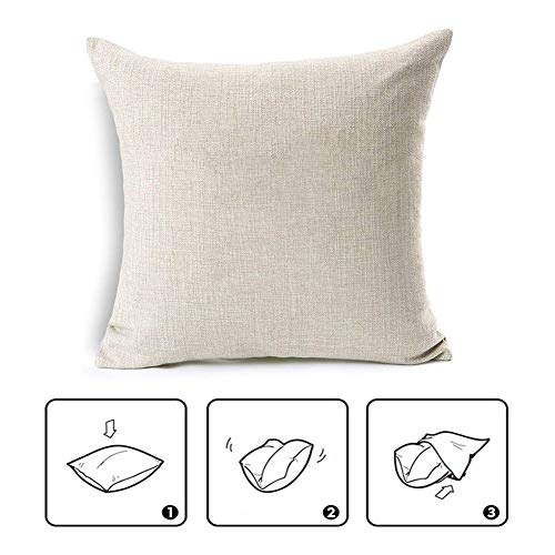 Aloha Pillow Cover 18x18 Inches, Vintage Polynesian Tiki Style Cotton Linen