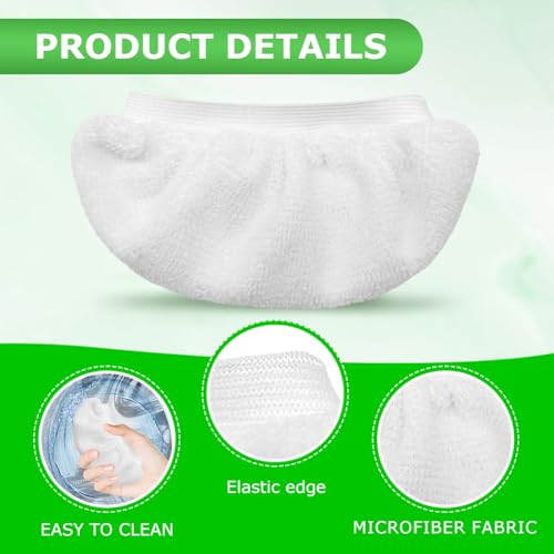 Reusable Microfiber Steam Mop Pads for Handheld Steam Cleaners - 10 Pack