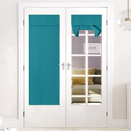 NICETOWN Peacock Teal Blackout Curtain for French Doors, 1 Panel 26x72