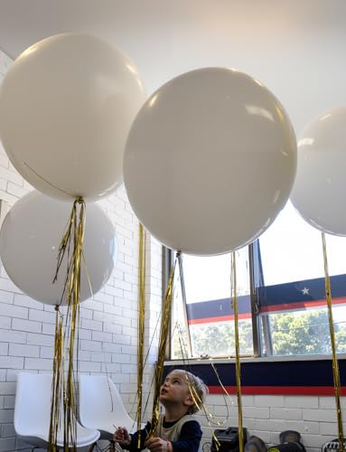 Adeyoo 36-Inch Giant White Latex Balloons - 4 Pack for Party Decorations