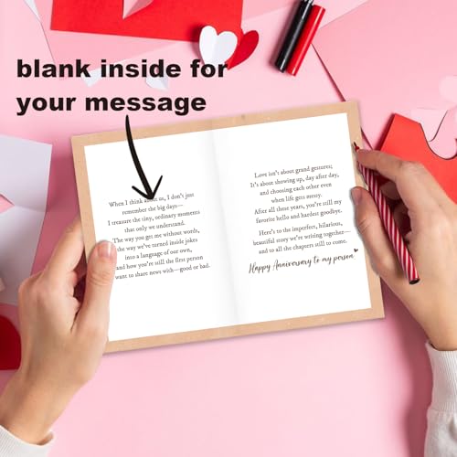 To My Husband Sweet Anniversary Card for Him Romantic Wife Greeting Card with Heartfelt Message - Bablira