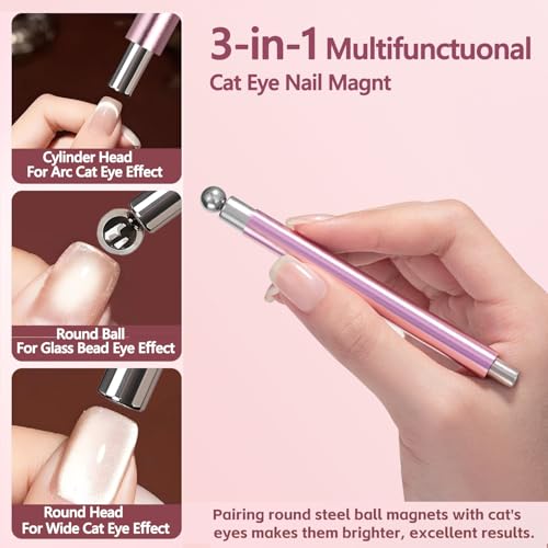 REENLIV Cat Eye Magnet Set for Nails - 3-in-1 Tool & Art Pen