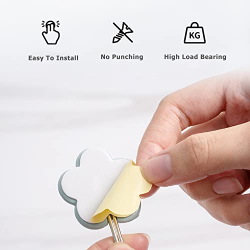 Green Cute Floret Utility Hooks - Heavy Duty, Waterproof, 5 Pack