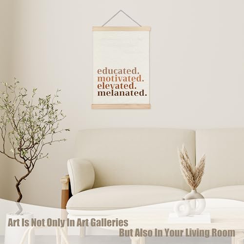 Black Girl Magic Wall Art Canvas Print 12x16 Inch - Educated Motivated Elevated Decor