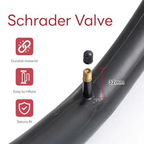 14x1.75/1.95/2.0/2.10/2.125 Inch Bike Tubes, 14" Replacement Bicycle Tubes (2 PCS), Reliable 14 x 1.75-2.125 Bike Inner Tubes AV32mm Schrader Valve for City/Road/Kids/Mountain Cycling Scenarios