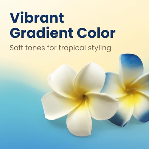 2Pcs 7cm Hawaiian Plumeria Flower Hair Clips White Blue Beach Accessories