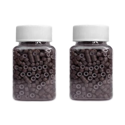ONEYTRE 1000 Pcs Silicone Beads for Hair Extensions - Micro Links Rings