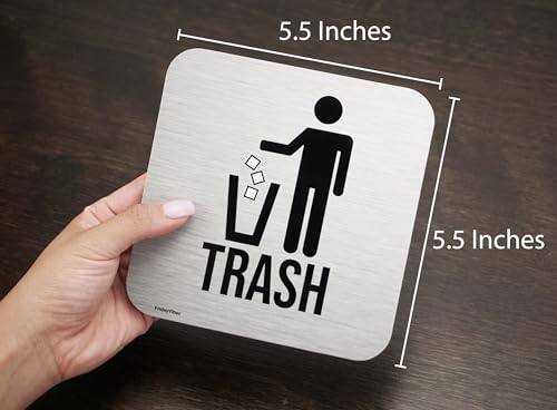 Trash and Recycle Magnets for Kitchen Bins - 5.5 Inch Square