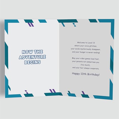 Premium A5 13th Birthday Card for Boys - Gaming Theme