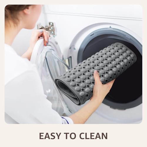 OTHWAY Non-Slip Bathtub Mat, 35x16 Inch Shower Floor Liner - Grey