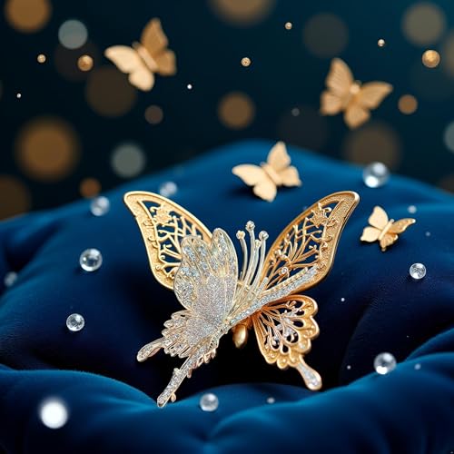 Butterfly Rhinestone Metal Hair Claw Clip Large Nonslip Barrette