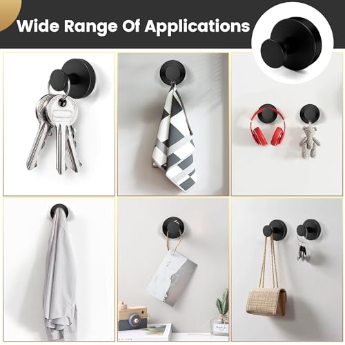 SUNBAK Heavy Duty Suction Cup Hooks - Waterproof Stainless Steel, 4 Pack