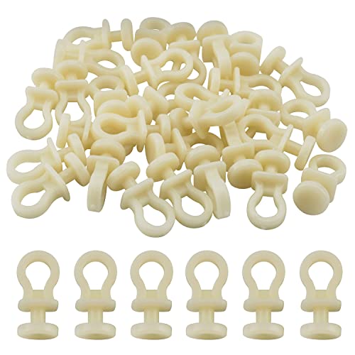 60PCS White Plastic Curtain Track Pulley Hooks for Easy Sliding
