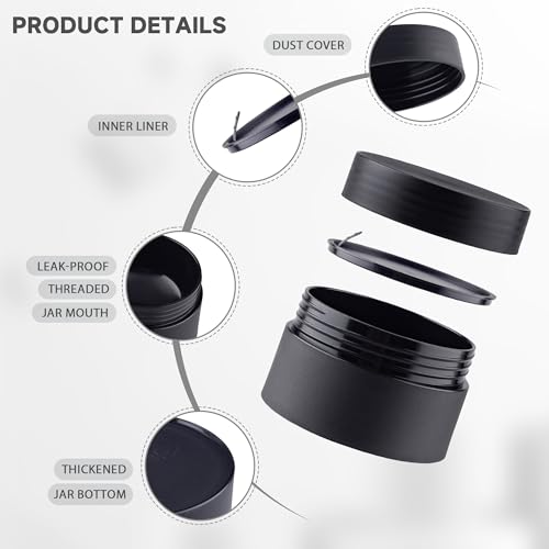 ZIZEMOJA 50g Travel Containers - Leak-Proof, Reusable Toiletry Jars