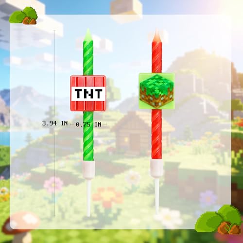 Pixel Miner Birthday Candles - Blocky Cake Toppers for Gaming Parties