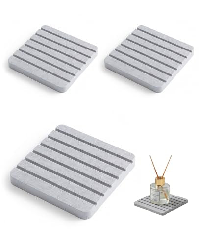 Diatomaceous Earth Coasters - 3PCS Quick-Dry Trays for Kitchen & Bathroom